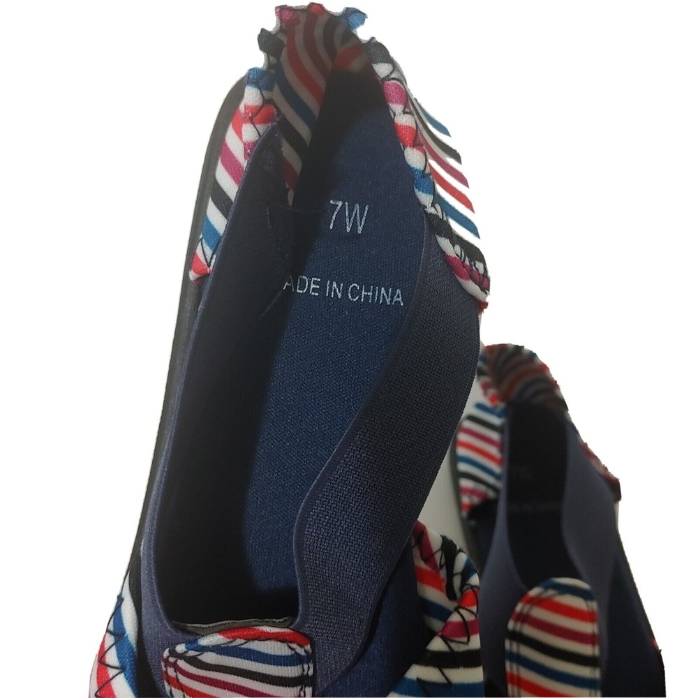 Women's Fisherman Sandals Casual Shoes Berry Stripe Navy 7W Style 50545BRE7W E02 - Picture 8 of 11